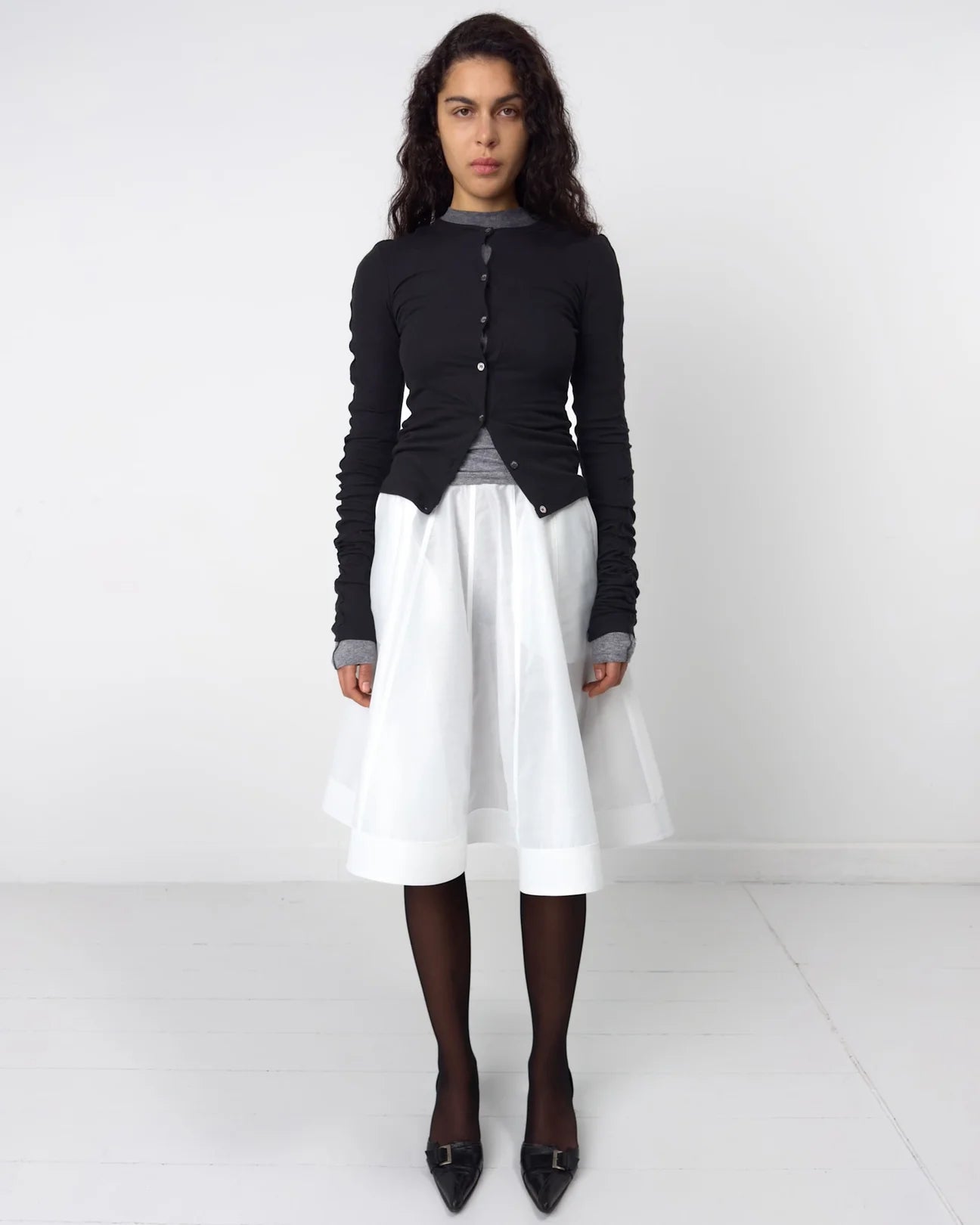 ICE WHITE RUFFLE SKIRT