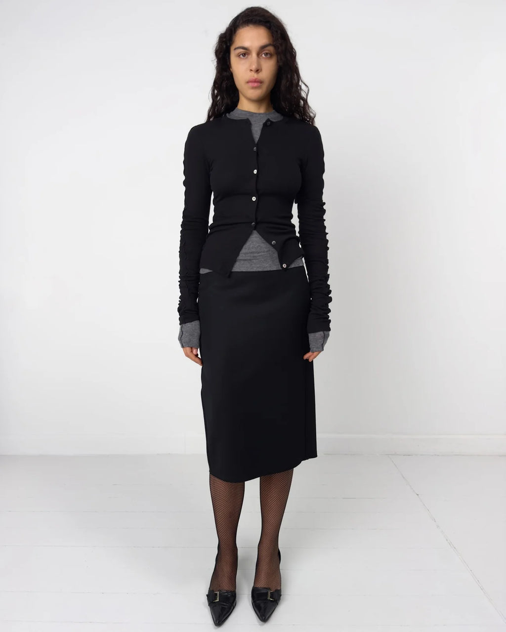 BLACK HIGH RISE SKIRT