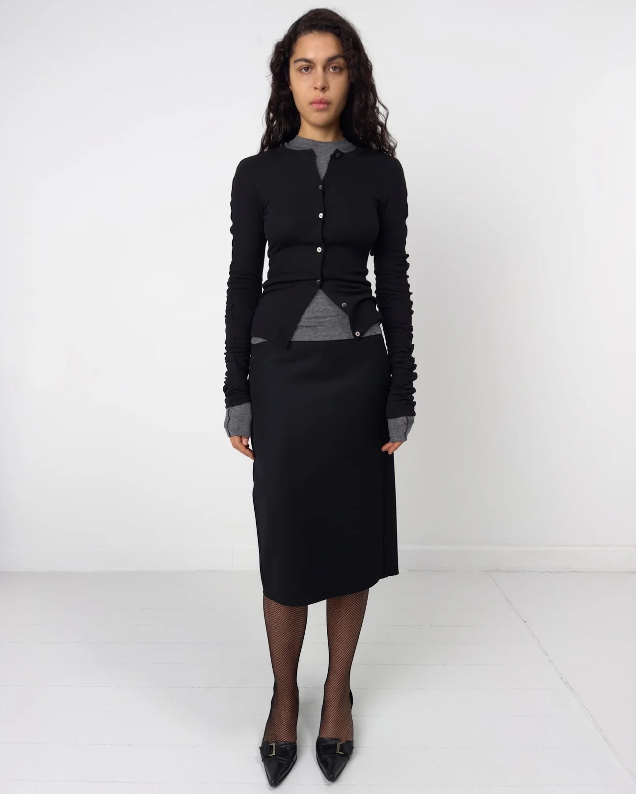 BLACK HIGH RISE SKIRT