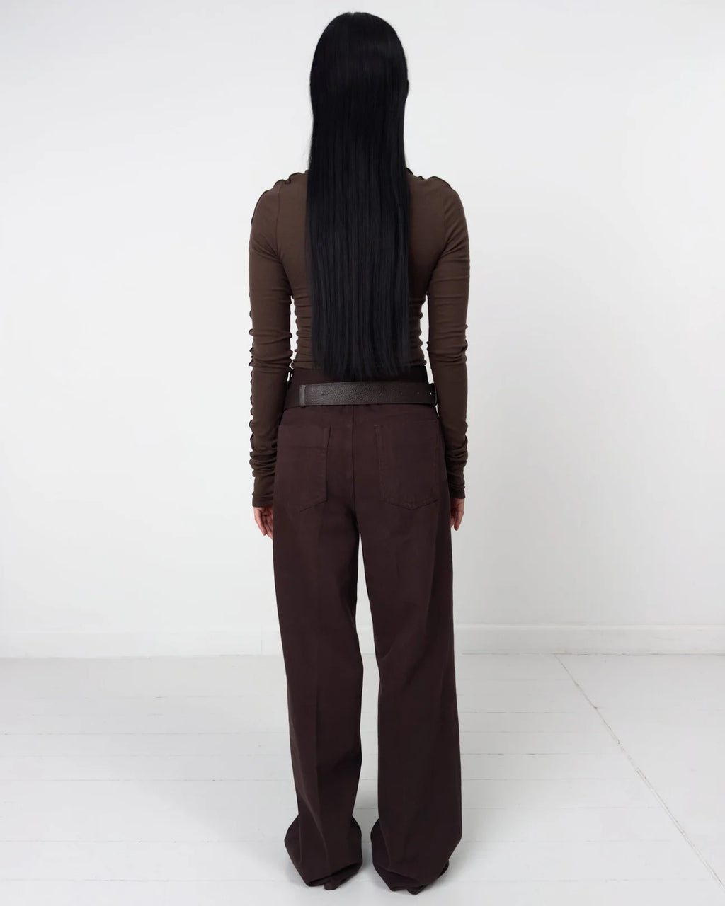 KHAKI DENIM TROUSERS