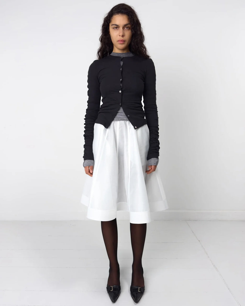 ICE WHITE RUFFLE SKIRT